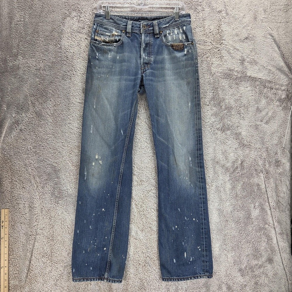 Diesel Jeans Mens 29x32 Blue Levan Relaxed Straight Made In Italy 00732